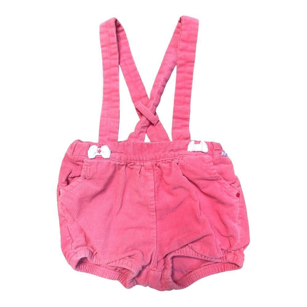 Sergent Major Pink Corduroy Suspender Shorts Romper Girls Size 18M